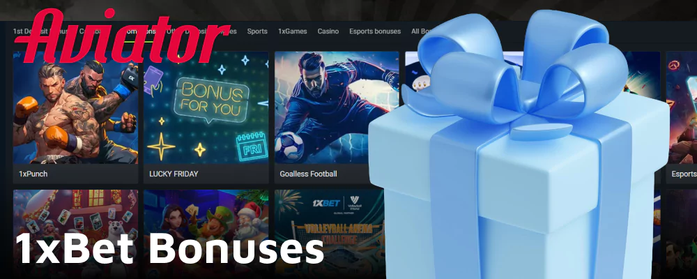 Bonuses for 1xbet Aviator in India