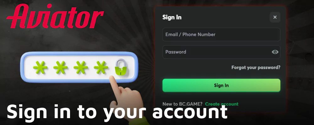 Login to BC.Game website to play Aviator